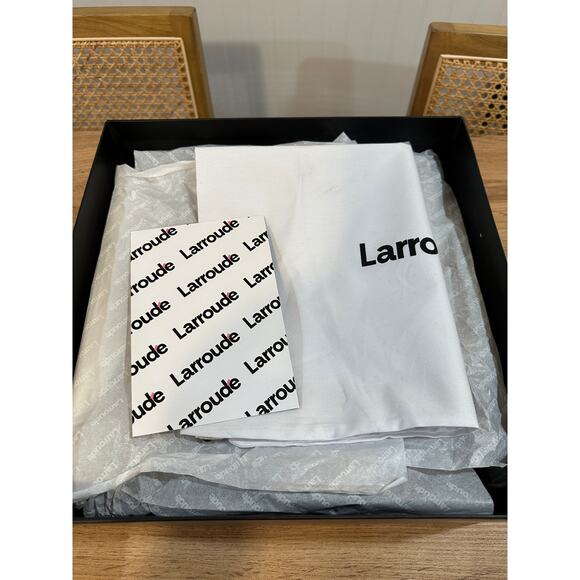 Larroude Jordan Low Combat Boots Kidskin Leather Ivory Violet Size 5.5 or 6 NIB - Picture 13 of 16